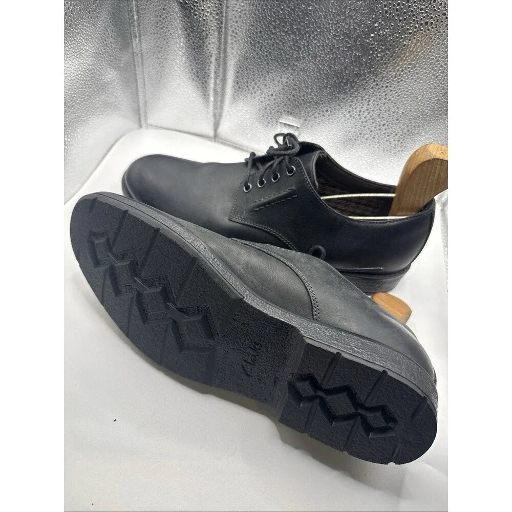 Clarks Hinman Oxford Black Leather orthopedic Comfort Shoes Men’s Size 9 Mens